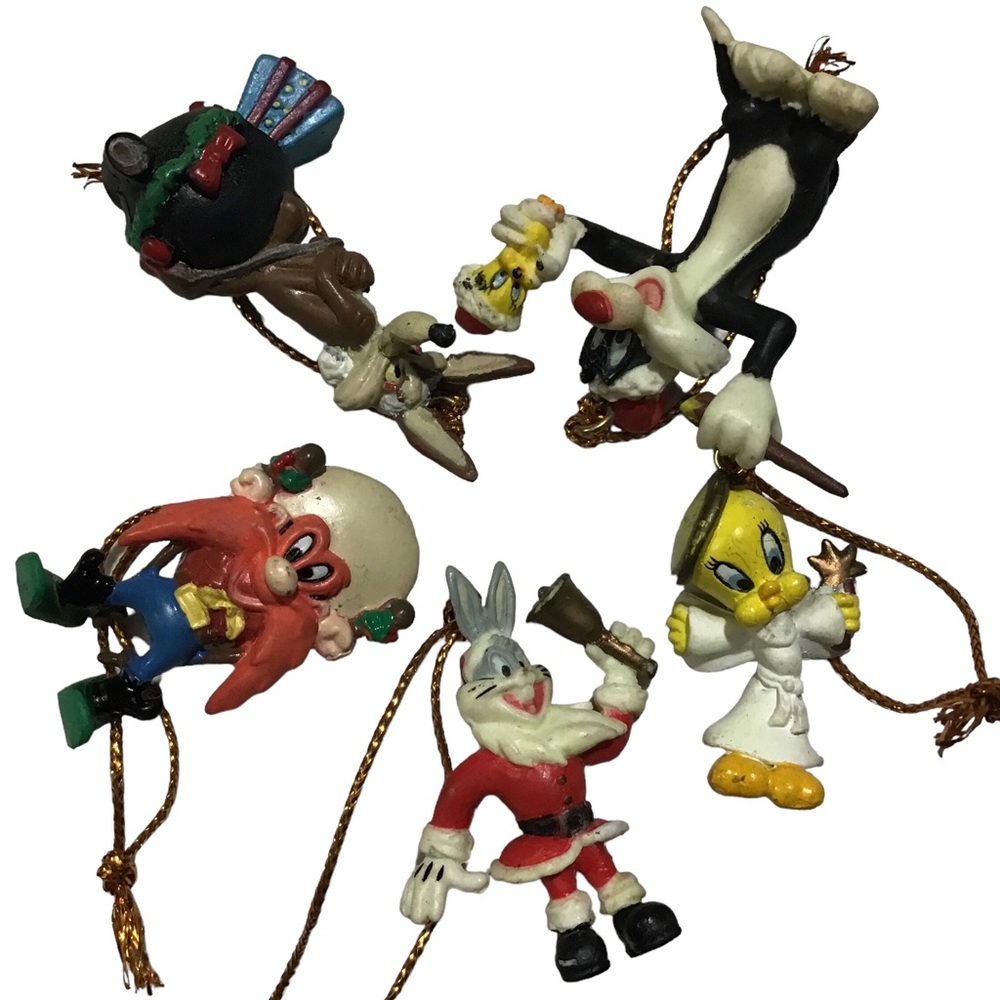 Vintage 5 Looney Tunes Christmas Tree Ornaments 1997 Tweety Bird Sylvester